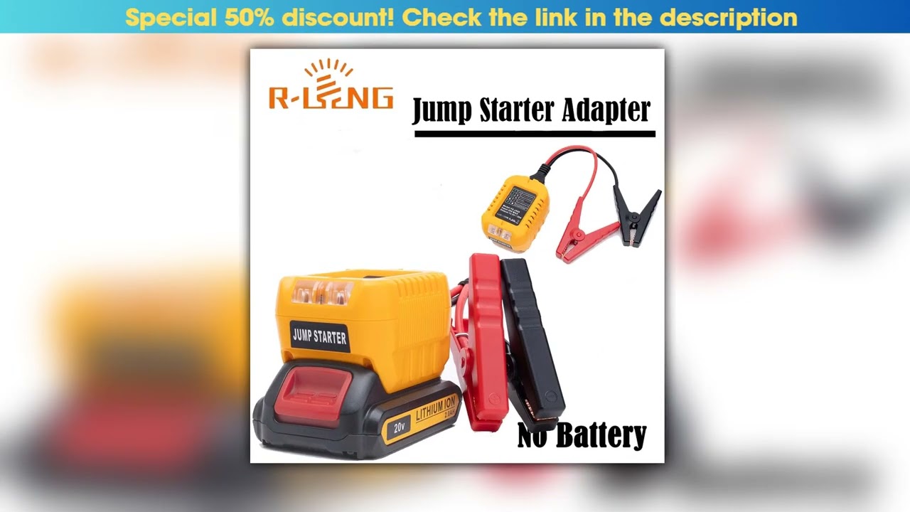 Car Jump Starters Adapter for DeWalt 18V Lithium Battery Booster Car Cable Emergency Power With