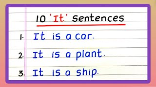 10 It Sentences It Sentences Sentences Using It Updated Video