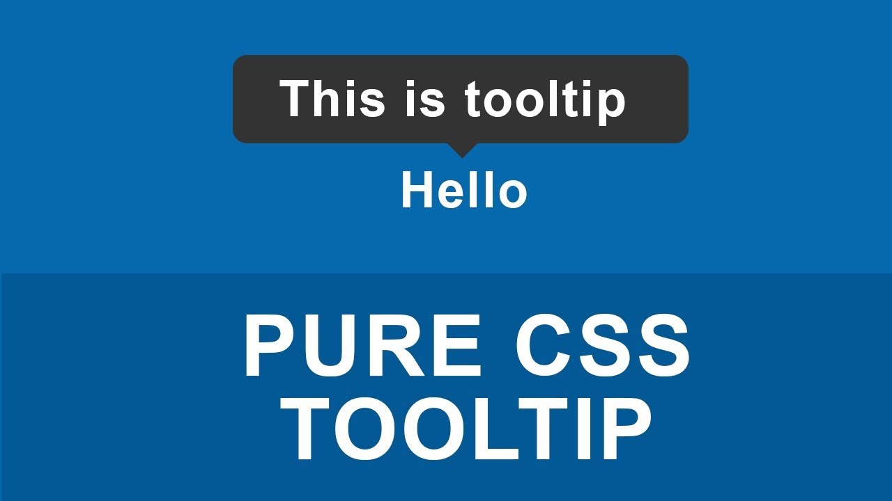 Pure CSS & HTML only Tooltip (No JS) - YouTube