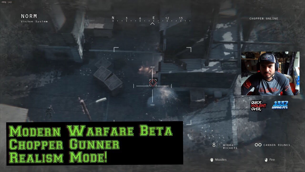 Modern Warfare Beta Chopper Gunner in Realism Mode YouTube