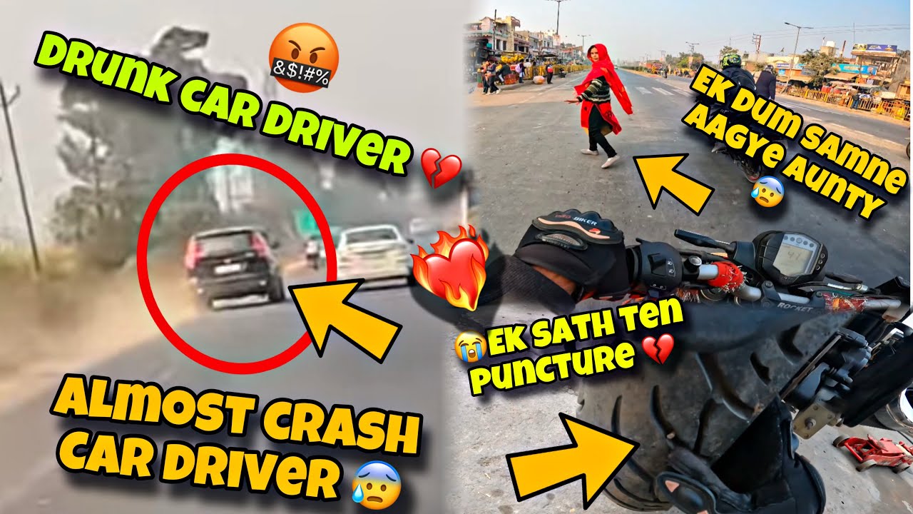 🤬DRUNK C@R Driver 😰 || Aunty Ek dum samne aagye 💔|| ​⁠​⁠