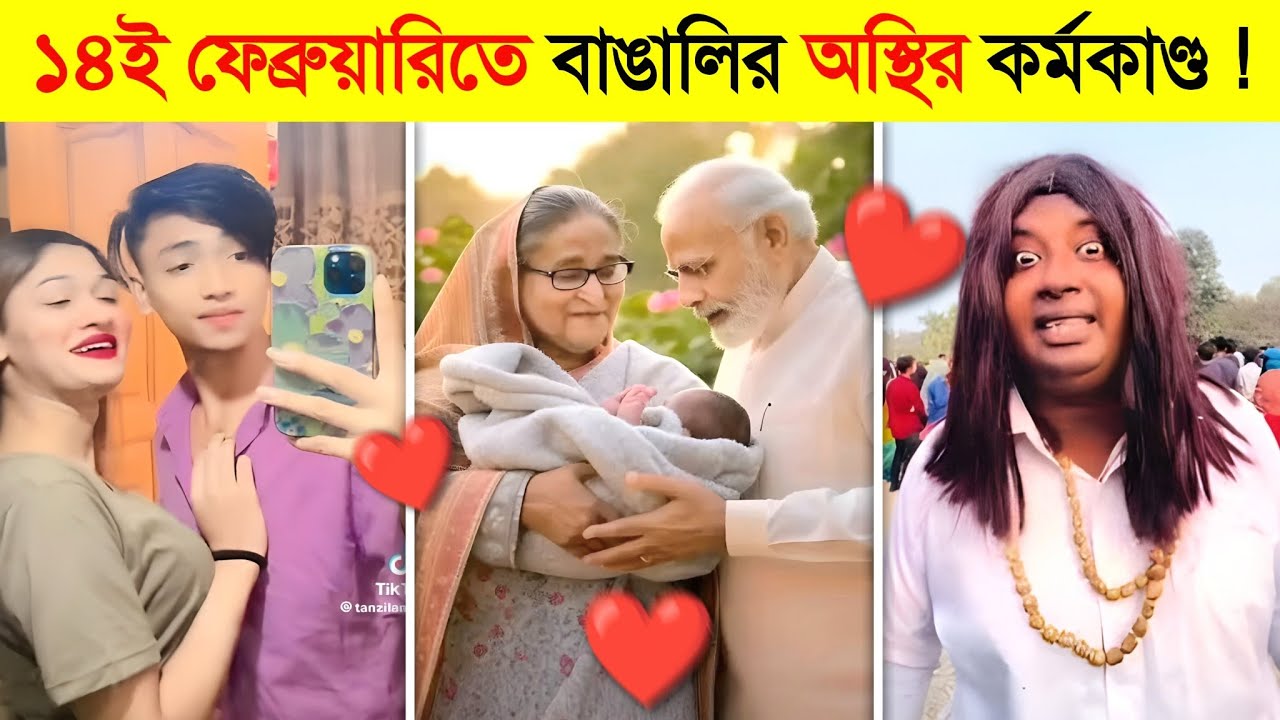 ভালোবাসা দিবসে এই কেমন অস্থির ভালোবাসা..😂😂 || osthir Bengali funny video | funny video