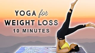 10 Min Yoga for Weight Loss | Beginner-Intermediate Flow with Sheena, Short Yoga Class At Home