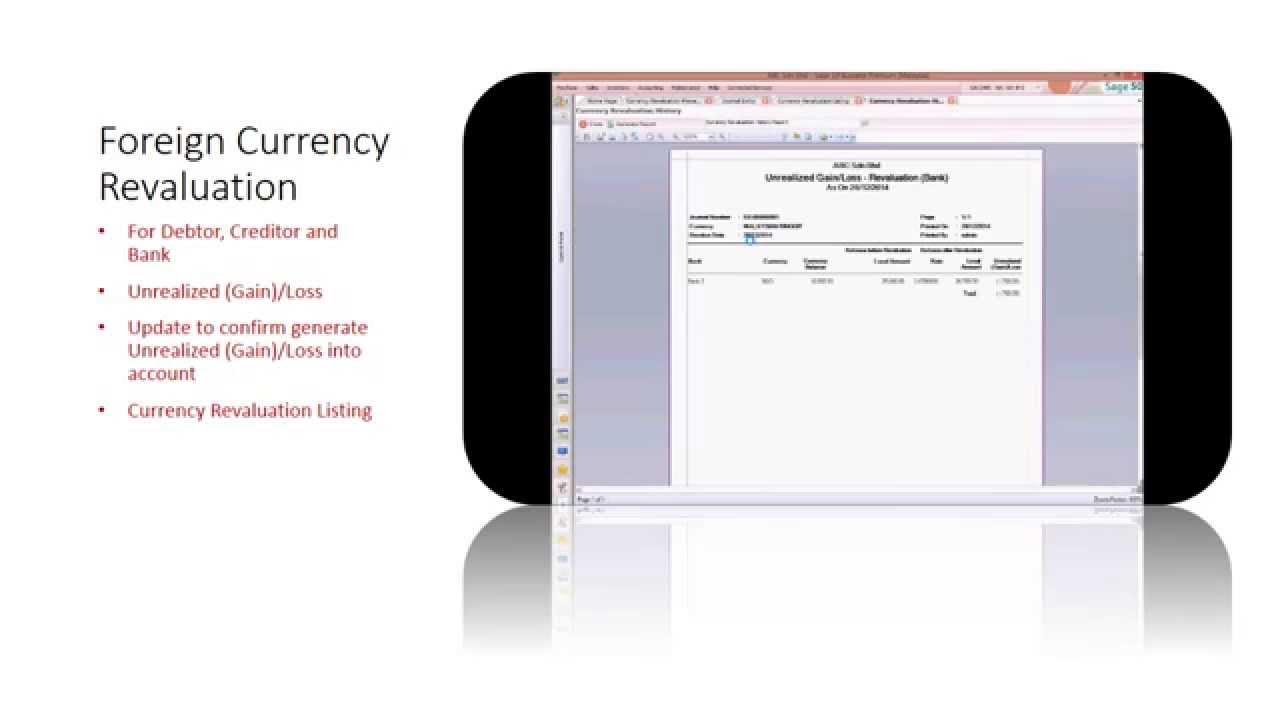 Sage 50 - Foreign currency revaluation - YouTube