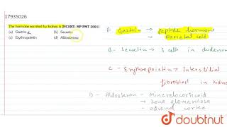 The hormone secreted by kidney is