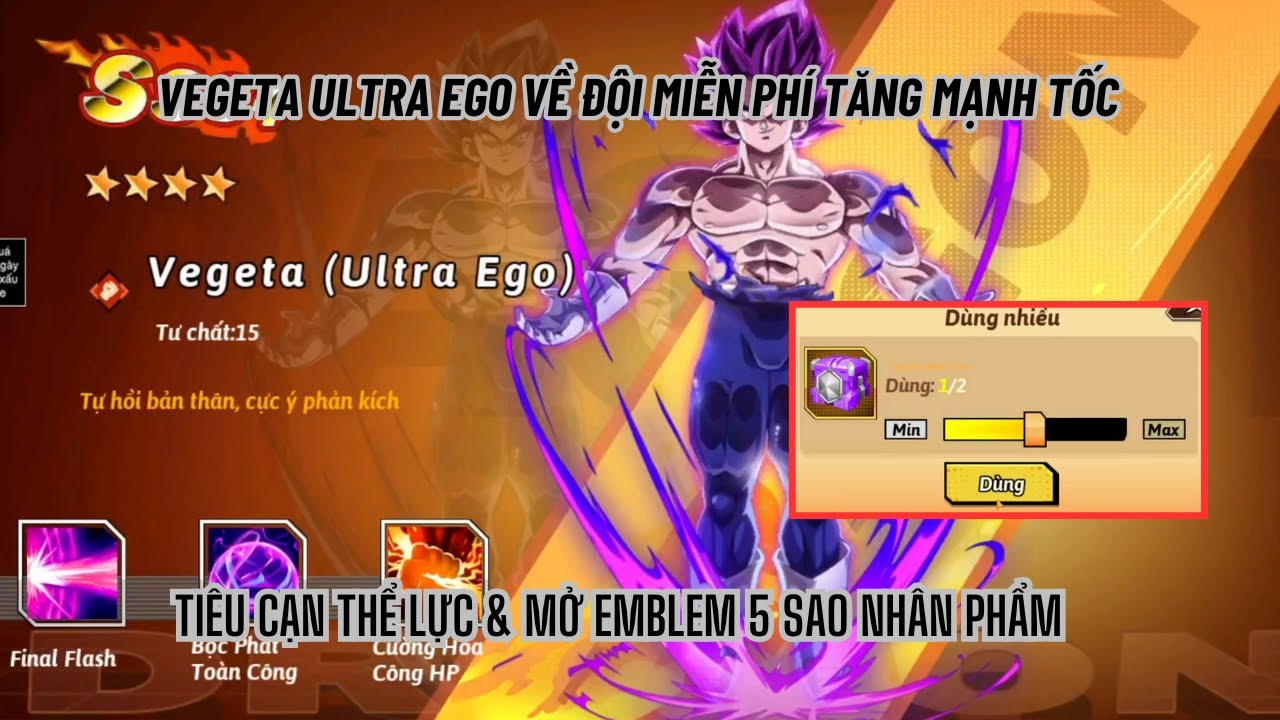 Супер Бог Драконов — получите бесплатного VEGETA ULTRA EGO и, потратив всю свою выносливость, раз...