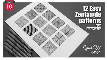 12 Zentangle Patterns | Doodle patterns | Speed-Up ART Tutorial | For Beginners