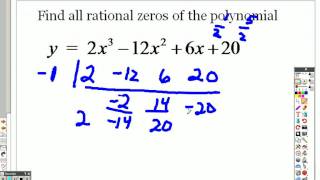 Algebra 6 6 Part 1 Examples Finding Rational Zeros