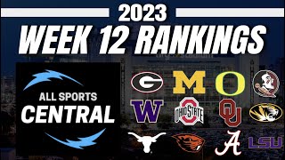 2023 Week 12 College Football Rankings - CFB Top-25