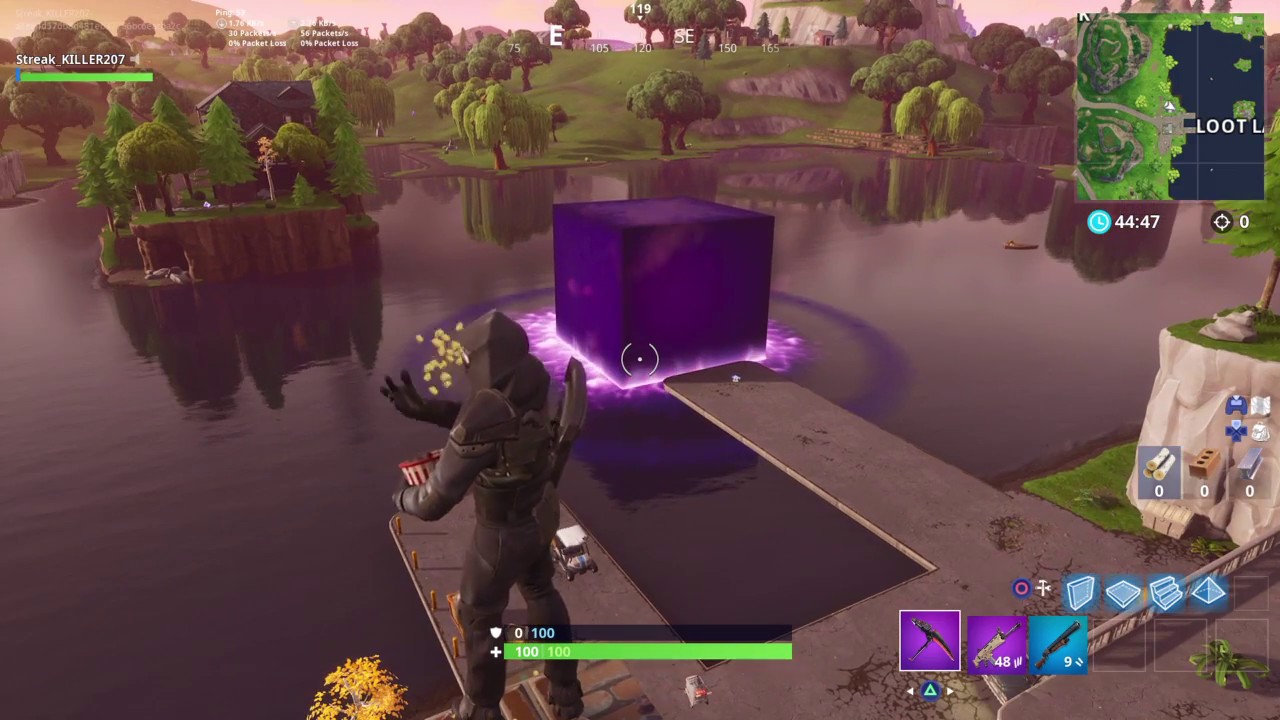 Fortnite Cube falls into Loot Lake and look at what happens!