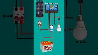 Solar panel charge controller connection  #electrical #trending #youtubeshorts #diagram #electric