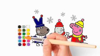 PIGTA PIG AND CHRISTMAS COLORING / СВИНКА ПЕППА И РОЖДЕСТВО РАСКРАСКА / PIGTA PIG和圣诞节着色