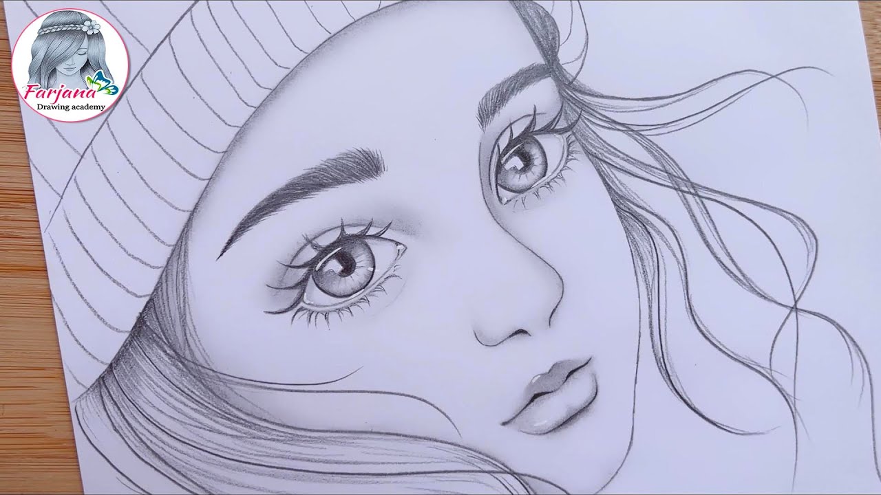 Beautiful girl sketch Size A4 size