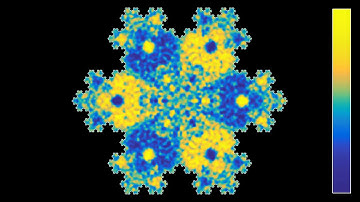 6 out of phase waves in a von Koch snowflake fractal
