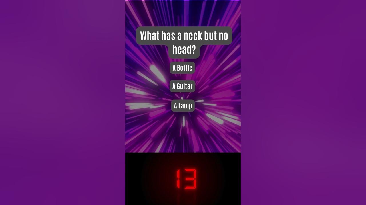Can You Solve This Riddle? What Has a Neck but No Head! YouTube