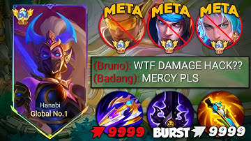 TOP GLOBAL HANABI 100% BROKEN META DESTROYER BUILD AND EMBLEM!!🔥 BEST DAMAGE HACK BUILD 2025!😱