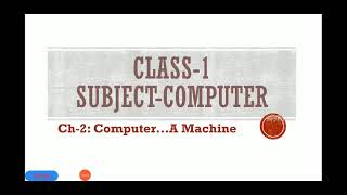 Class-1/Computer/Ch-2: Computer...A Machine