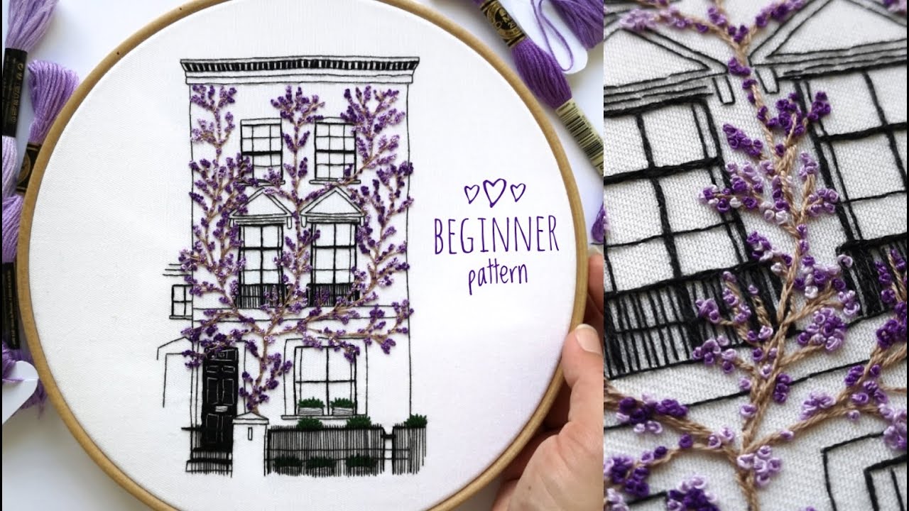 South Kensington Hand Embroidery Pattern. Embroidery for beginners