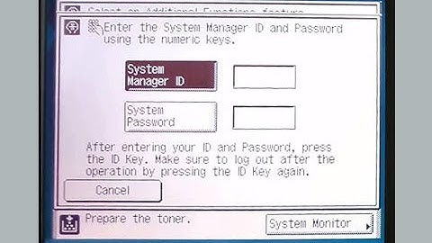 Canon IR2520 / 2525 / 2530 Default System Manager ID and Password