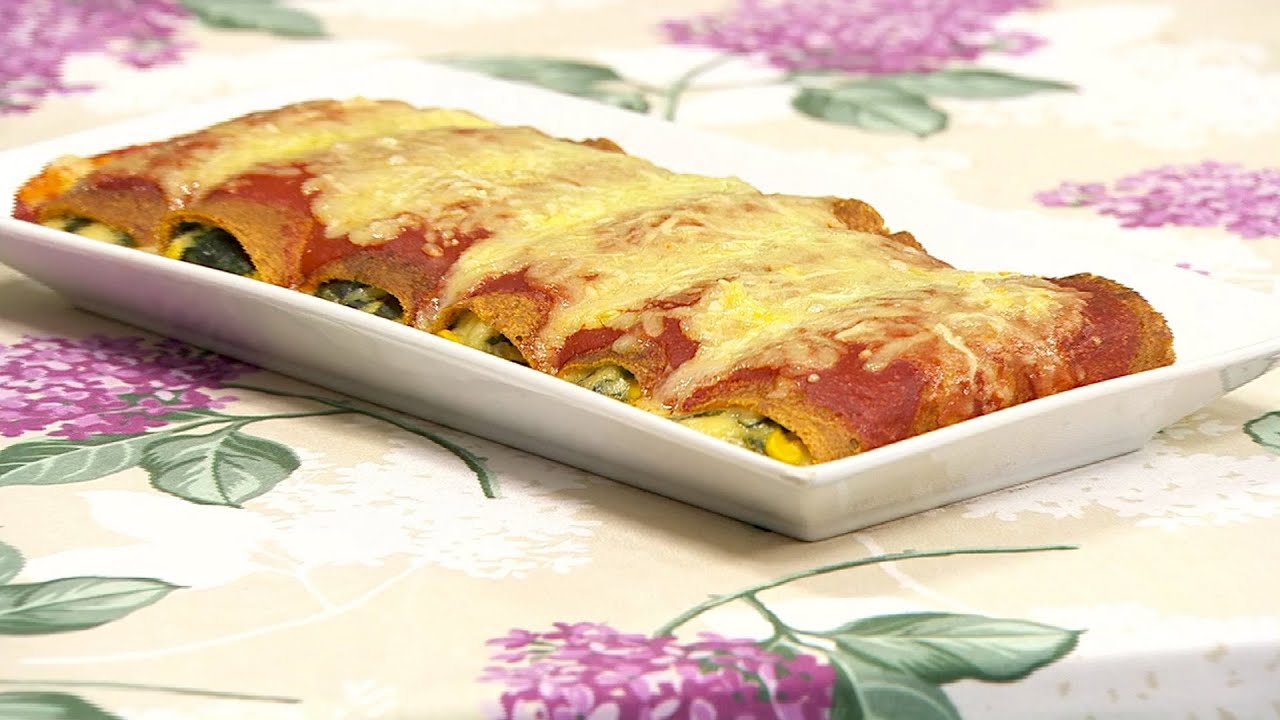 Canelones de verduras con masa de zanahoria