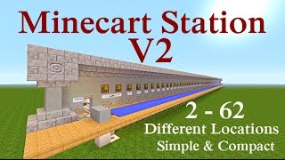 Minecraft Tutorial : V2 Minecart Station 2-62 Tracks