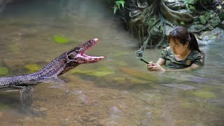 Adventurous Wading Streams Chasing Wild Animals / 7 Days Solo Bushcraft & Survival P.4