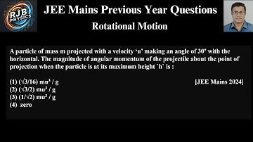 A particle of mass m projected with a velocity ‘u’ making an angle of 30º with the horizontal.