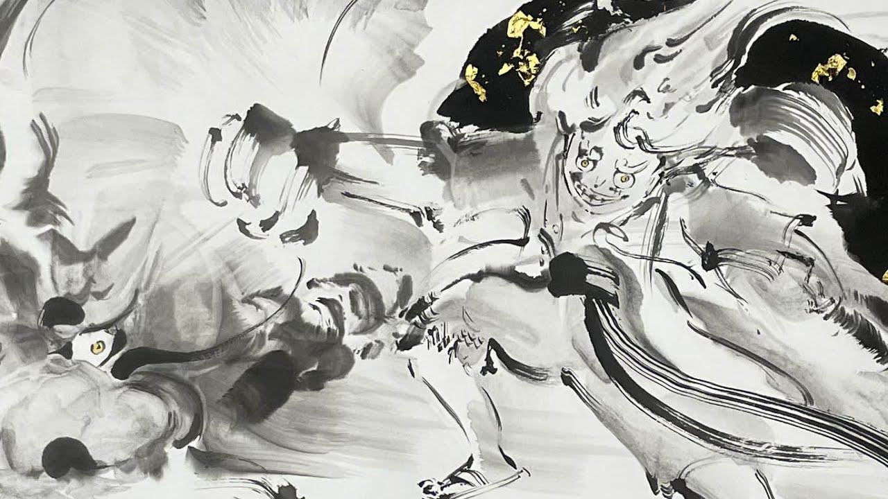 水墨画でルフィ ギア5 vs カイドウ描いてみた / Sumi-e: Luffy(ONE
