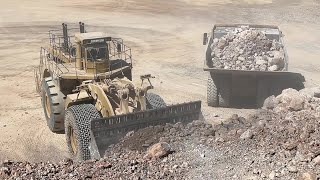 Huge Caterpillar 994 Wheel Loader Loading Caterpillar 777F Dumpers - Samaras Mining Group