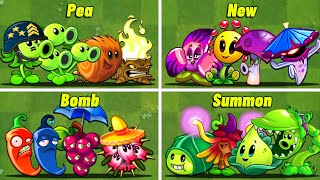 PvZ2 - 4 Team PEA x NEW x BOOMB x SUMMON Battlez - Who Will Win ?