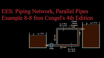 Piping Network. Parallel pipes. Example 8-8 from Cengel