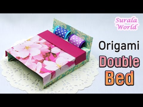 Origami - Double Bed, Cover, Pillows (Paper Bed, Tutorial, DIY)