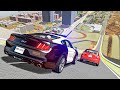 BeamNG Drive Crazy Cars Landing From The Ski Jump To The City Streets - Cars Crashes & Fails