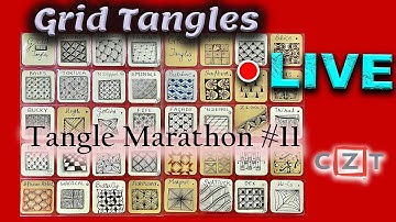 How to draw tangles -Grid Tangles  - Draw with CZT - Tangle Marathon - Day #11