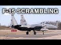 F-15C Pilots Scrambling, Take-off, Vertical Climb.