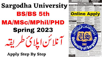 BS/BS 5th/MA/MSc/MPhil/PHD Sargodha University Spring 2023 Admissions Online Apply - UOS 2023