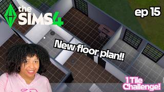 Sims 4 1 Tile challenge Ep 15! New floor plan!! 30 Day Challenge!