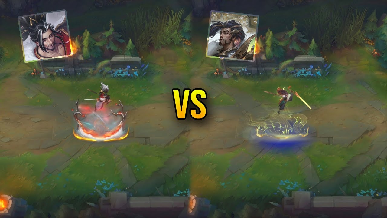 Сравнение скинов Ясуо «Лепестки весны» и Ясуо «Истина дракона» — League of Legends