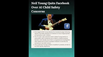 Neil Young QUITS Facebook Over AI Chatbots Talking to Kids! Meta Under Fire! #neilyoung #meta