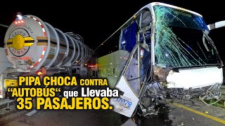 Pipa CHOCA contra AUTOBÚS que Llevaba 35 PASAJEROS.