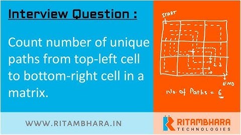 Number of paths from top-left cell to bottom-right cell in a matrix (Recursion)