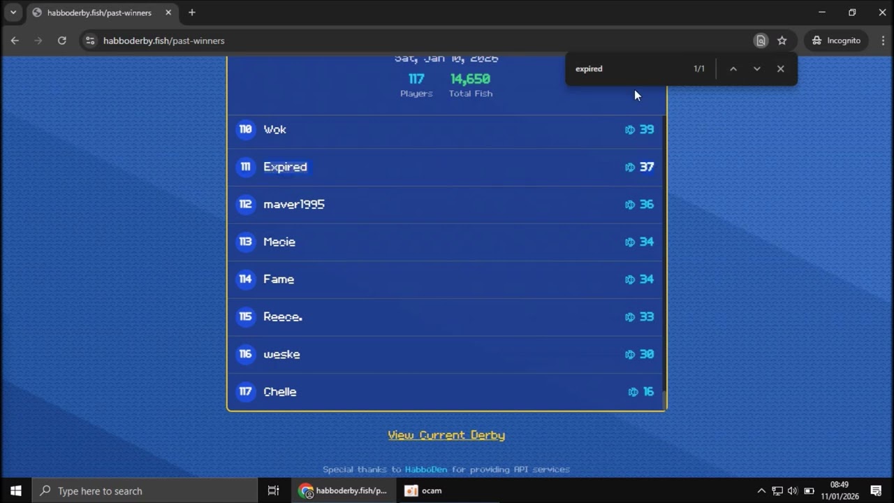 Bobbarker Fishing Derby - FAKE STATS