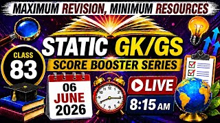 Static GK/GS Revision 2026-27 | Score Booster Series | 8:15 AM Daily #class-83