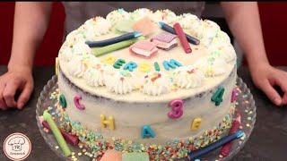 Einschulungstorte Torte OHNE Fondant😍/Konfetti Geburtstagstorte / /Birthdaycake /Yas Pasta /