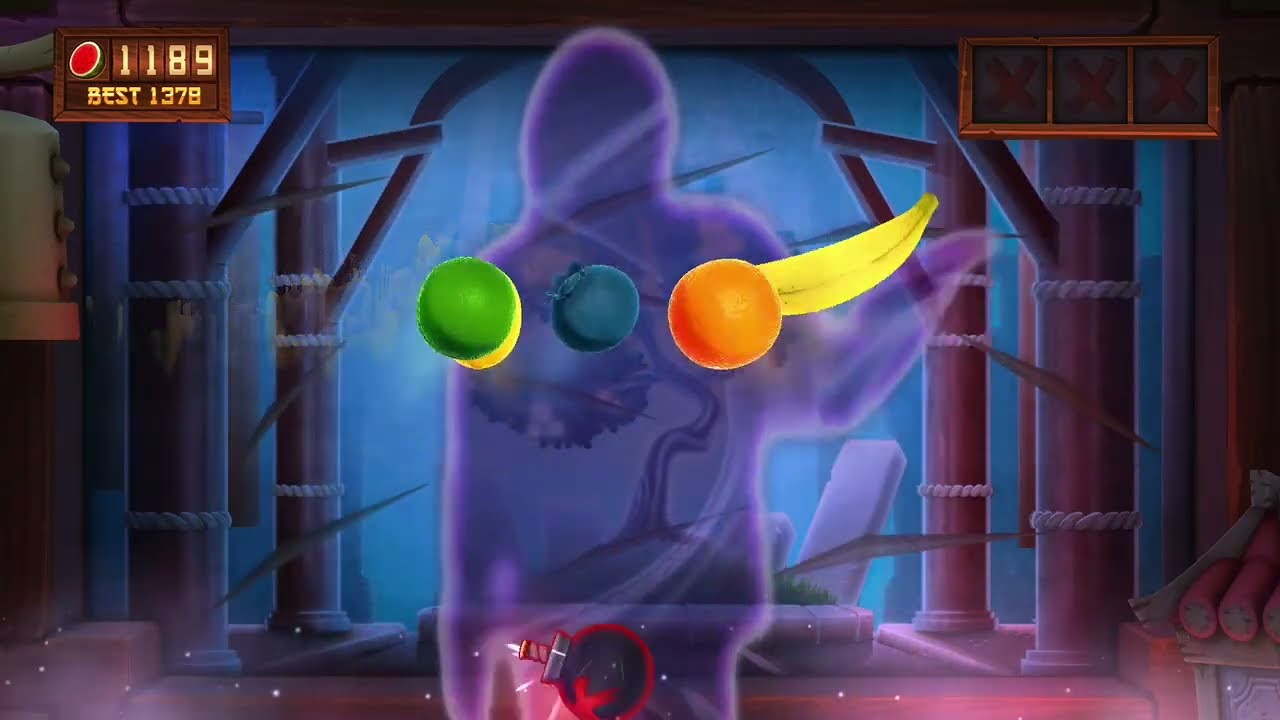 Fruit Ninja Kinect 2 Classic Mode Gameplay (1308 Points)