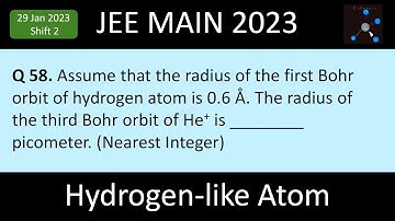 Assume that the radius of the first Bohr orbit of hydrogen atom is 0.6 Å. The radius of the third