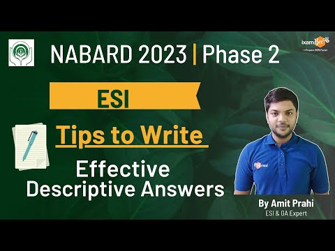 NABARD 2023 Phase 2 || Tips to Write Effective Descriptive Answers in ESI  || By Amit Sir