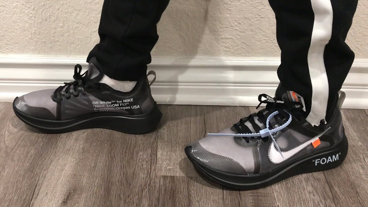 Off White Nike Zoom Fly Black Silver On 