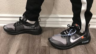 Off White Nike Zoom Fly Black On Feet + Sizing - YouTube