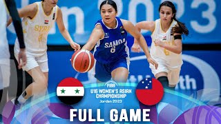 Syria v Samoa | Full Basketball Game | FIBA U16 Women's Asian Championship 2023